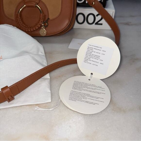 See by Chloé Hana Caramello Leather & Suede Saddle Crossbody Bag - Picture 15 of 15